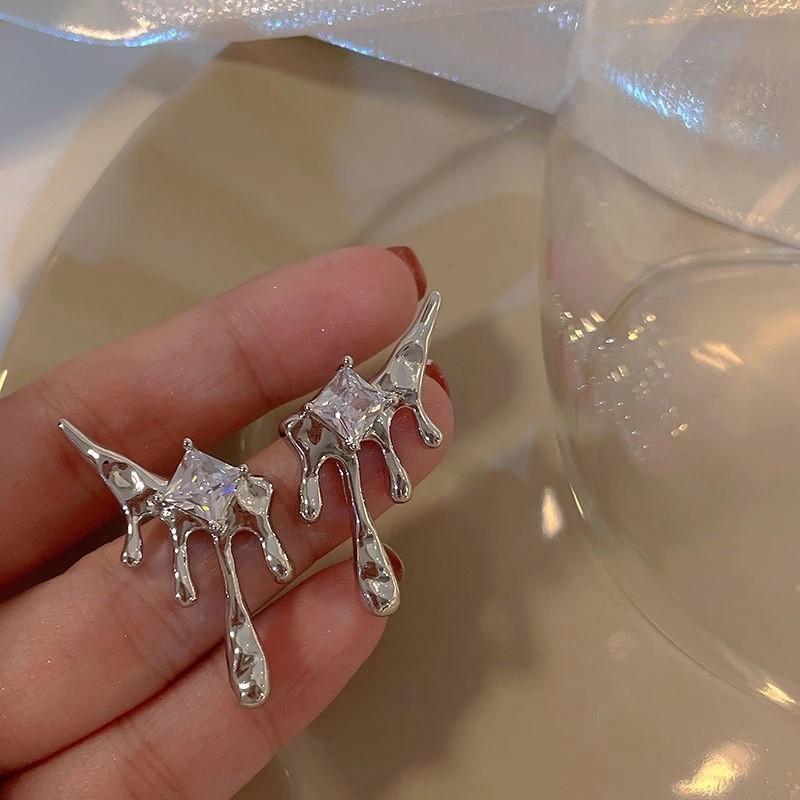 Серьги Элегантные Асимметричные Креативного Геометрического Дизайна Женские Для