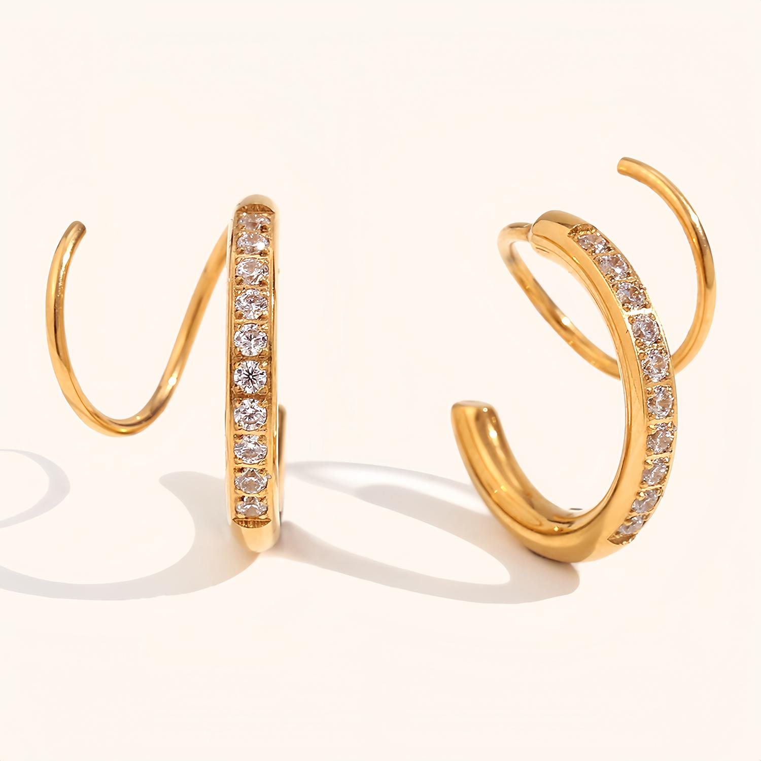 Женские спиральные серьги креативного дизайна, нержавеющая сталь золотой